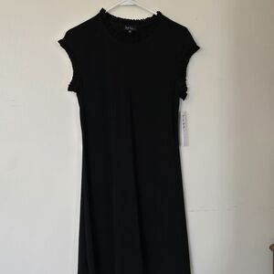 Nicole Miller Black Mini Dress with Ruffled Sleeves